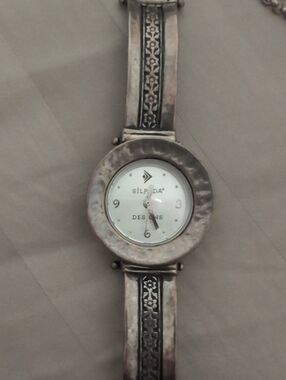 Silpada Silver Floral-Accented Watch